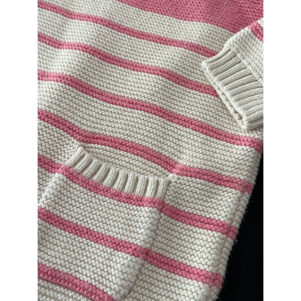 ~ Baby Gap 3-6 mo 1-pc Sweater Knit Romper Pink Cream Long Pockets Cotton Girls